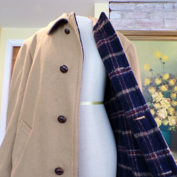 Vintage 1960s / 70s ZERO KING Wool/Nylon Car Coat Plaid Inside USA Men's Size 40 - Picture 9 of 16